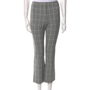 DEREK LAM 10 CROSBY Kick Flare Legging Gray Plaid Women's Pants Gingham Sz 4